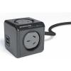 ALLOCACOC PowerCube 4 Outlet Extended USB Surge Protector with 2x USB - 1.5m - Black ALLOCACOC PowerCube 4 Outlet Extended USB Surge Protector with 2x USB - 1.5m - Black