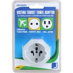 Jackson PTA929 1 Outlet Travel Adaptor with Surge Protection. Converts USA & Asian Plugs for use in NZ & Aust Ideal For Use With Portable Electronic Devices