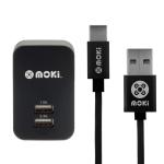 Moki SynCharge ACC-MSTCWALL Wall Charger & Type-C Braided Cable