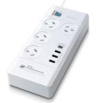 Sansai PAD-8044 4 Outlet Powerboard with USB-A & USB-C Master On / Off Switch - Surge & Overload Protected - 5W USB-A - 20W USB-C - 1m Lead - Right Angle Power Plug