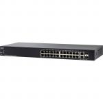 Cisco 250 Series Smart Managed Switch, PoE+, 24 Ports GbE (24 Ports PoE+, Max 100W), 2 Ports Combo RJ-45 or SFP, Limited Lifetime Warranty