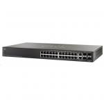 Cisco 500 Series SF500-24MP Stackable L3 Managed Switch, PoE+, 24 Ports 10/100 (24 Ports PoE+, Max 370W), 2 Ports GbE RJ-45, 2 Ports 1G/5G SFP, Limited Lifetime Warranty