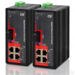 CTC Union Unmanaged GE PoE switch with 4x PoE+ 10/100/1000T and 2x 1000X SFP, (120W, 24V Booster), minus 40 C to 75  C
