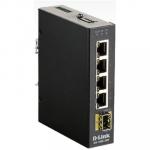 D-Link DIS-100G-5SW 5-Port Gigabit Industrial Unmanaged Switch with 1 x SFP Withstands Extreme Temperatures -40°C to +75°C.