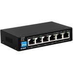 D-Link DES-F1006P-E 6-Port 10/100 Long Range PoE+ Surveillance Switch Plug-and-play installation