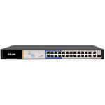 D-Link DES-F1026P-E 26-Port PoE Switch with 24 Long Reach 250m PoE+ Ports and 2 Gigabit Uplink Ports, (Max 250W)