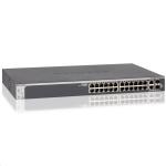NETGEAR 28-Port Gigabit/10G Stackable Smart Switch (GS728TX) - Managed with 2 x 10G Copper and 2 x 10G SFP+, Desktop/Rackmount, and ProSAFE Limited Lifetime Protection