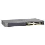 NETGEAR 28-Port PoE Gigabit Ethernet Smart Switch (GS728TP) - Managed with 24 x PoE+ 190W, 4 x 1G SFP, Desktop/Rackmount, and ProSAFE Lifetime Protection