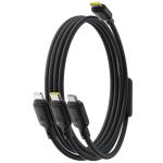 Baseus Silky 100W 3-in-1 USB Charge Cable - 1.5m - Cosmic Black Supports Micro USB / Lightning / USB-C - Fast Charging