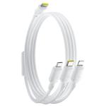 Baseus Silky 100W 3-in-1 USB Charge Cable - 1.5m - Moon White Supports Micro USB / Lightning / USB-C - Fast Charging