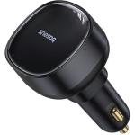 Baseus Enjoyment Pro Car Charger U+Retractable Type-C Cable 60W Cluster Black