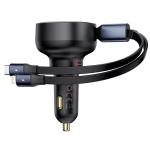 Baseus Enjoyment Pro Car Charger C+Retractable C & Lightning Cable 60W Cluster Black