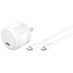 Belkin BoostCharge Compact USB-C Wall Charger 30W with USB-C cable with Lightning Connector