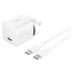 Belkin BOOSTCHARGE USB-C PD 3.1 PPS Wall Charger with USB-C cable (White) Single 25W