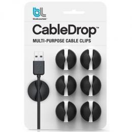 BlueLounge CABLEDROP BLACK Multi-Purpose Cable Clips  6pk