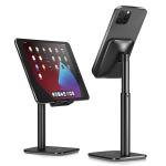 Nulaxy AS015L Phone / Tablet Stand - Black, Height Angle Adjustable - Support up to 4-10" Smart Phone / iPad / Nintedo Switch / Kindle