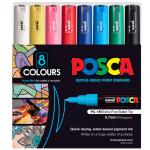 Uni PC1M8C Uni Posca Marker 0.7mm Ultra-Fine Round Tip 8 Pack Assorted PC-1M