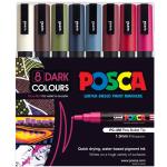 Uni PC3MDC8C Uni Posca Marker 0.9-1.3mm Fine 8 Pack Dark Colours PC-3M