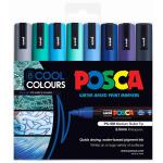 Uni PC5MCC8C Uni Posca Marker 1.8-2.5mm Med Bullet 8 Pack Cool Colours PC-5M