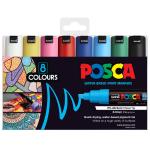 Uni Posca PC-8K Marker Bold Chisel Tip 8.0mm Assorted Pack of 8