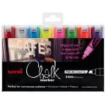 Uni PWE-8K Liquid Chalk Marker Chisel Tip 8.0mm Assorted Pack of 8