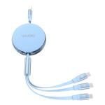 Valore MA188 USB-A to USB-C Cable - Blue 3-in-1 - Retractable