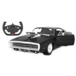 RASTAR 1:16 Black Dodge Charger R/T 1970 Version w/ Sound, Remote Car, 2.4GHz, Doors & Hood & Boot Lid Opened Manually, Licensed by Dodge. 7 x AA Batteries are Not Included. For Ages 6+. Same as the car in 'Fast & Furious' which driven by D