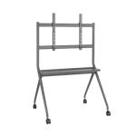 KONIC 50"-86" Heavy-Duty Mobile Trolley - Weight Up to 120kg - Storage Shelf - 75mm Large Casters , Max 800X600mm VESA