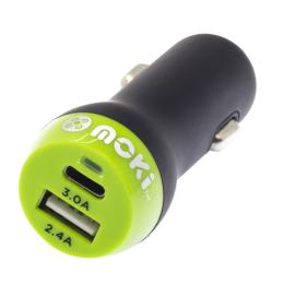 Moki ACC-PDCCUSB Car Charger - PD USB-C - USB 3.0 Quick Charging