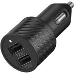 OtterBox 24W Premium Dual Port Car Charger - Black, 2 X USB-A, Durable & Compact Design, Drop and vibration tested