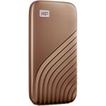 WD My Passport WDBAGF0010BGD-WESN 1TB SSD - Gold USB-C 3.2 GEN-2 & USB-A - Compatible 1050MB/S (Read ) / 1000MB/S (Write) Password Enabled 256-BIT AES HA