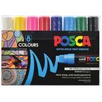 Uni Posca Marker 15.0mm Extra-Broad Chisel 8 Pack Assorted PC-17K