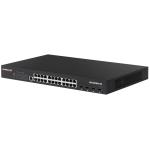 Edimax 24 Port Gigabit PoE+ Web Smart Surveillance Switch with 4 Port 10GbE SFP+ Uplinks.Supportspto30W Per PoE Port (Total Power Budget: 400W) Long Range up to 200m at 10Mbps.