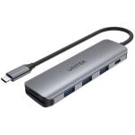 Unitek H1107C 6-in-1 Multi-Port Hub with USB-C Connector. Includes 3 x USB-A Ports, SD & MicroSD Slots, USB-C Charging Port with 100W Power Delivery. Fast Charging up to 5V 1.5A per USB-A Port