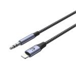 Unitek M1209A 1M, Lightning to 3.5mm Male Aux Cable. Support Hi-Fi Audio Space Grey