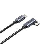 Unitek USB 3.0 USB-C Cable - 50cm - Space Grey Right Angled 90 Degree - Up to 100W PD Fast Charging - Up to 480Mbps - Aluminium Alloy