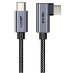 Unitek C14123BK-3M USB 3.0 USB-C Cable - 3m - Space Grey Right Angled 90 Degree - Up to 100W PD Fast Charging - Up to 480Mbps - Aluminium Alloy