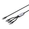 Unitek C14101AGY-1.5M 3-in-1 USB Charge Cable - 1.5m Nylon Braided - Tinned Copper Connectors - Supports USB-C / Lightning / Micro USB Unitek C14101AGY-1.5M 3-in-1 USB Charge Cable - 1.5m Nylon Braided - Tinned Copper Connectors - Supports USB-C / Lightning / Micro USB