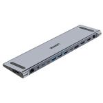Unitek D1106A  13-in-1 Multi-Port Triple 4K KVM Docking Station with USB-C Connector. SwitchBetween2Computers, 1x USB-C 10Gbps, 2x USB-A 10 Gbps, 1x USB-A 5Gbps, 2x HDMI, 1x DP 1.4, SD Card Slot.
