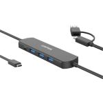 Unitek U1344A USB 10Gbps KVM Hub Data Intercopy - Share 3 USB-A Ports for Enhanced Connectivity - 3x USB-A 10Gbps Ports - 80cm Cable