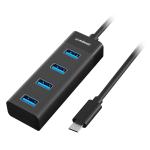 mbeat MB-C3H-4K USB Type C to 4 Ports USB3.0 Hub - Black