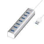 mbeat 7 Port USB 3.0 Aluminium Slim Hub Power for PC & Mac - 36cm Cable