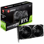 MSI NVIDIA GeForce RTX 3070 VENTUS 2X 8G OC 8GB GDDR6 Graphics Card Dual Fan - Max 4 Displays - Up to 1755MHz - 3x DisplayPort - 1x HDMI - 2.2 Slot - 232mm Length - PCIe 4.0 - 2x 8 Pin Power - 650W or Higher PSU Recommended