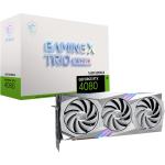 MSI NVIDIA GeForce RTX 4080 GAMING X TRIO WHITE 16GB GDDR6X Graphics Card Triple Fan - Max 4 Displays - 9728 CUDA - 3x DisplayPort - 1x HDMI - 3.2 Slot - 337mm Length - 1x 16 Pin Power - 850W or Higher PSU Recommended - Package Includes Gra