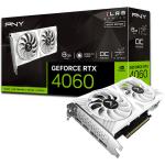 PNY NVIDIA GeForce RTX 4060 WHITE 8GB GDDR6 Dual Fan Dual Slot - 1x 8 Pin Power - Minimum 550W PSU
