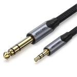 Vention BAUHH  Cotton Braided 3.5mm TRS Male to 6.35mm Male Audio Cable 2M Gray Aluminum Alloy Type