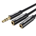 Vention BBSBY 3.5mm Male to Dual 3.5mm Female Splitter Cable - 30cm - Black Stereo - ABS type