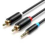 Vention BCLBH 3.5mm Male to Dual RCA Male Adapter Cable - 2m - Black