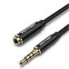 Vention BHCBH 3.5mm TRRS Male to 3.5mm Female Extension Cable - 2m - Black Cotton braided - Aluminum Alloy Vention BHCBH 3.5mm TRRS Male to 3.5mm Female Extension Cable - 2m - Black Cotton braided - Aluminum Alloy