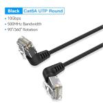 Vention IBOBF  Cat6A UTP Rotate Right Angle Ethernet Patch Cable 1M Black Slim Type